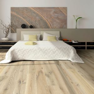 Hardwood floors in the master bedroom